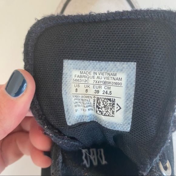 Converse Black Partial Sequin Low Top Sneakers - 8 - Picture 6 of 6